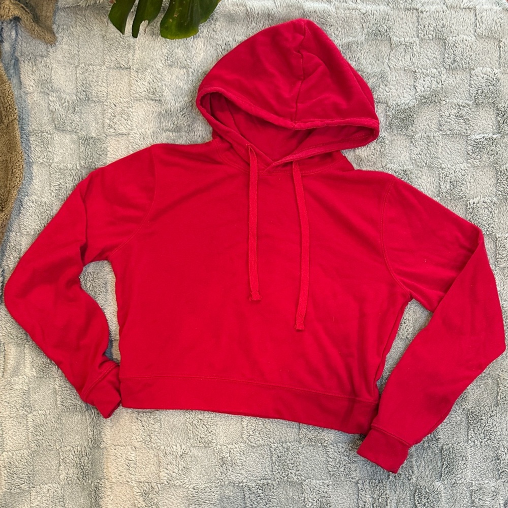 Cotton On Cropped Hoodie – Women’s M, Red, Casual Lightweight